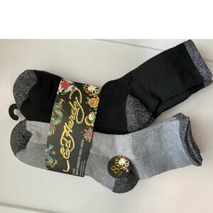 New Ed Hardy Men's Athletic 8 Pair Mid- Crew Sock Size 6-12
